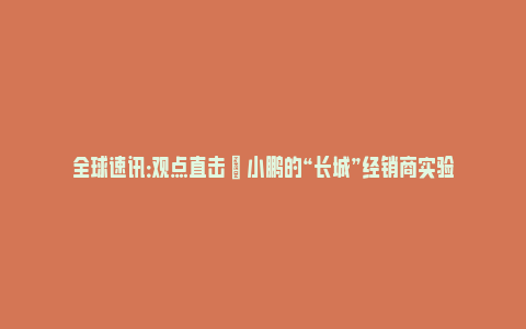 全球速讯：观点直击 | 小鹏的“长城”经销商实验_https://www.npxbk.com_宏观_第1张