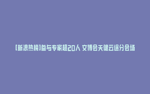 【新浪热榜】参与专家超20人 文博会天健云途分会场启动BIM服务平台_https://www.npxbk.com_宏观_第1张