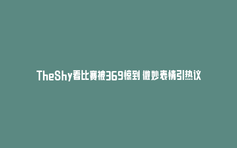 TheShy看比赛被369惊到 微妙表情引热议_https://www.npxbk.com_商业_第1张