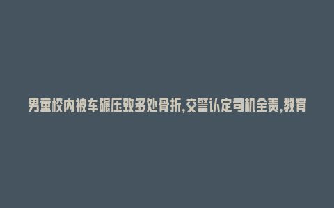 男童校内被车碾压致多处骨折，交警认定司机全责，教育局回应_https://www.npxbk.com_商业_第1张