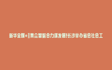 新华全媒+|集众智聚合力谋发展！长沙举办省会社会工作理论研讨座谈会_https://www.npxbk.com_财经_第1张